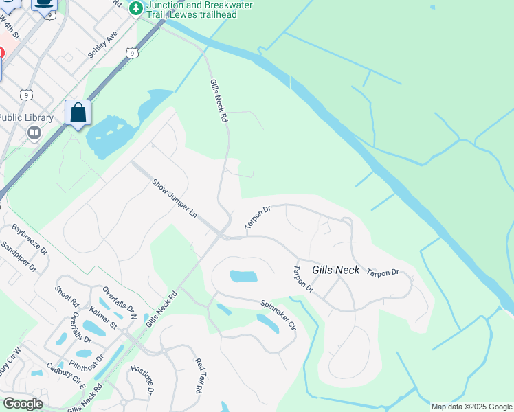 map of restaurants, bars, coffee shops, grocery stores, and more near 35769 Tarpon Drive in Lewes