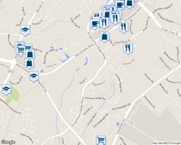 map of restaurants, bars, coffee shops, grocery stores, and more near 6031 Kestner Circle in Alexandria
