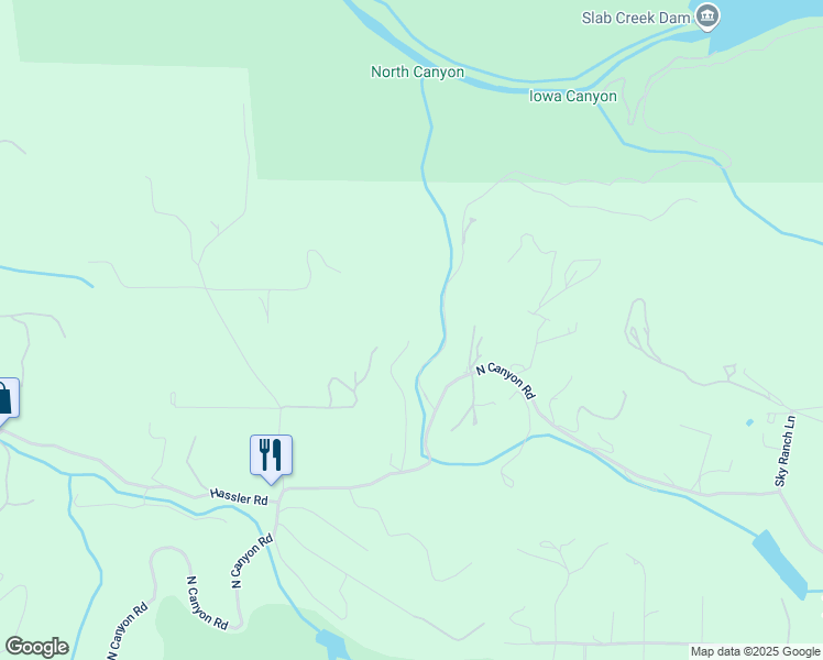 map of restaurants, bars, coffee shops, grocery stores, and more near 4001 Roadrunner Lane in Camino