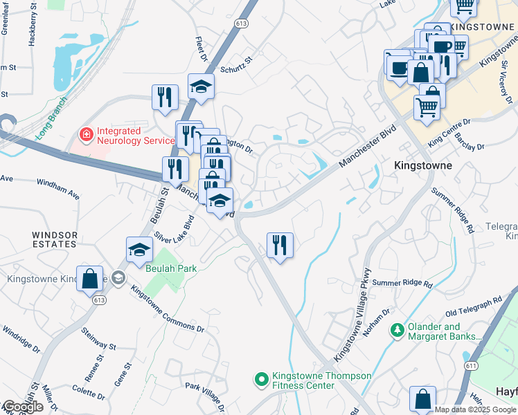 map of restaurants, bars, coffee shops, grocery stores, and more near 6037 Curtier Drive in Alexandria