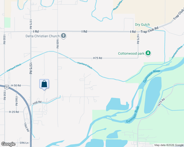 map of restaurants, bars, coffee shops, grocery stores, and more near 762 1630 Road in Delta