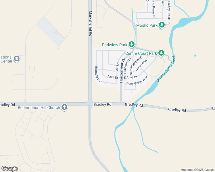 map of restaurants, bars, coffee shops, grocery stores, and more near 4552 Bramble Lane in Colorado Springs