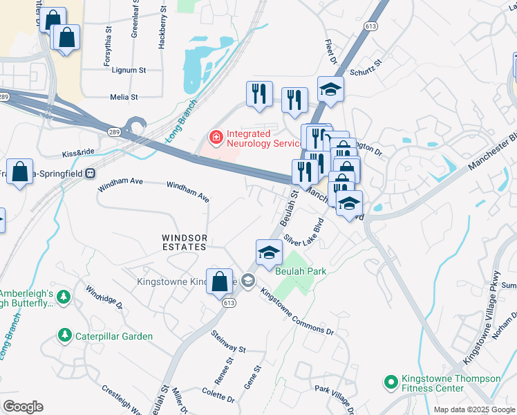 map of restaurants, bars, coffee shops, grocery stores, and more near 7029 Achilles Court in Alexandria