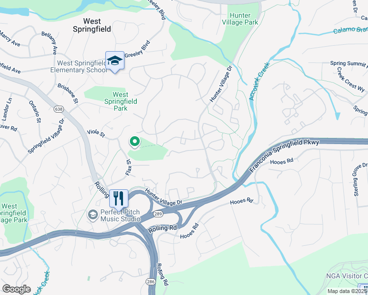 map of restaurants, bars, coffee shops, grocery stores, and more near 7078 Solomon Seal Court in Springfield