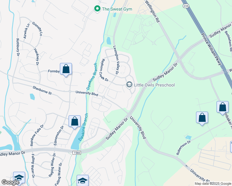 map of restaurants, bars, coffee shops, grocery stores, and more near 8715 Phipps Farm Way in Manassas