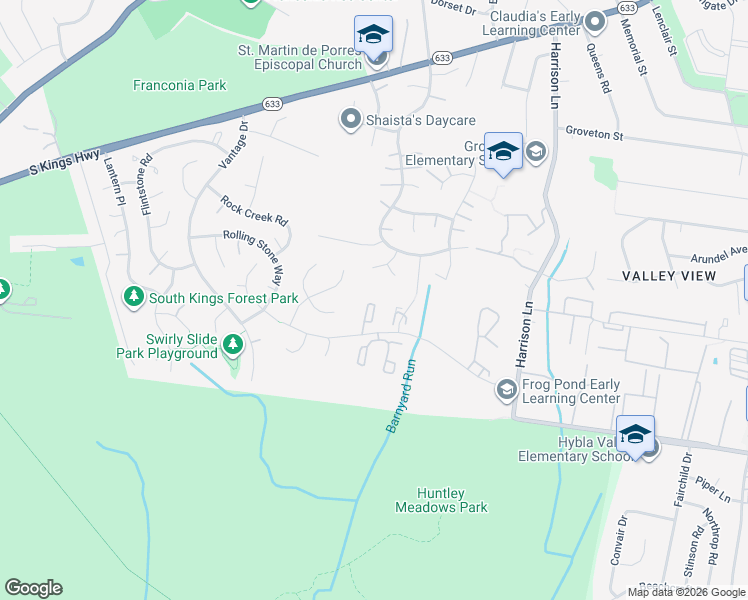 map of restaurants, bars, coffee shops, grocery stores, and more near 7102 Strawn Court in Alexandria