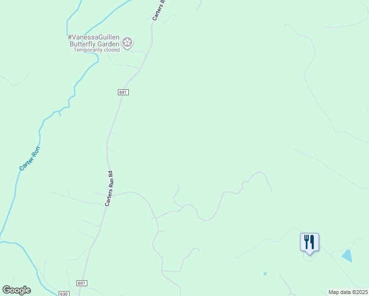 map of restaurants, bars, coffee shops, grocery stores, and more near 6531 Carters Run Road in Marshall