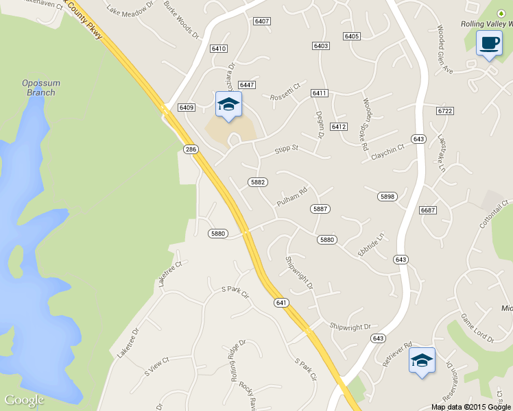 map of restaurants, bars, coffee shops, grocery stores, and more near 6619 Bestwicke Court in Burke