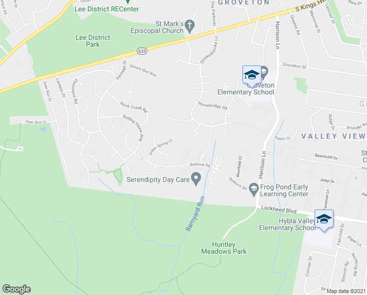 map of restaurants, bars, coffee shops, grocery stores, and more near 7116 Strawn Court in Alexandria