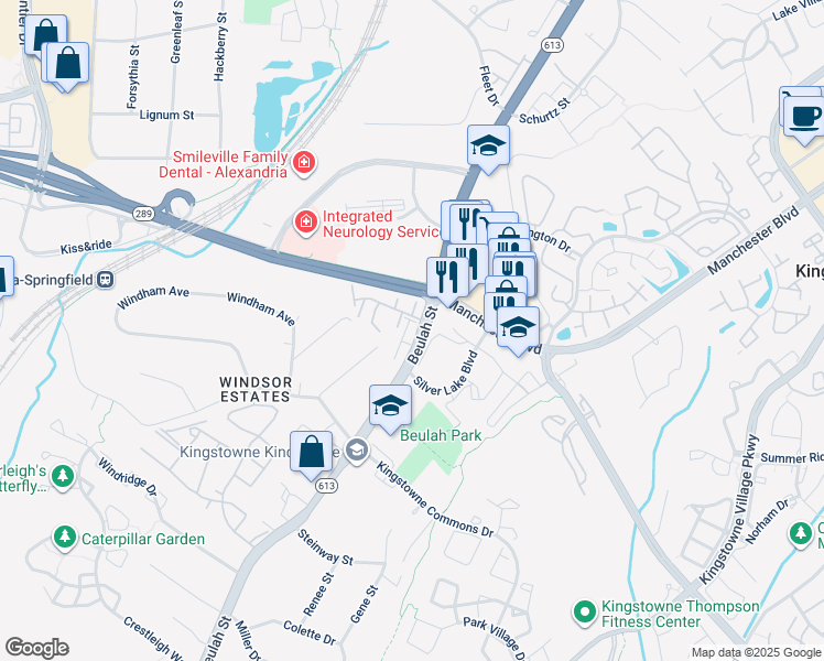 map of restaurants, bars, coffee shops, grocery stores, and more near 6235 Folly Lane in Alexandria
