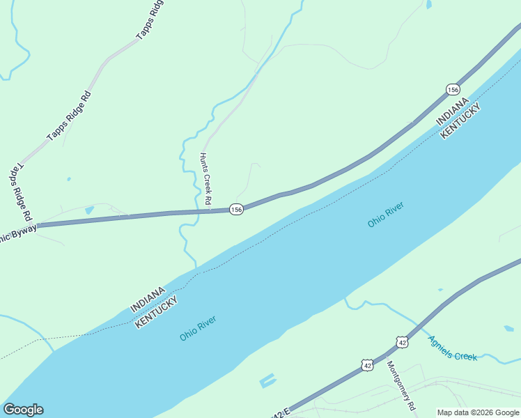 map of restaurants, bars, coffee shops, grocery stores, and more near 10278 Indiana 156 in Vevay