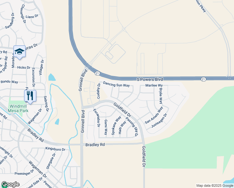 map of restaurants, bars, coffee shops, grocery stores, and more near 4556 Horse Tooth Road in Colorado Springs