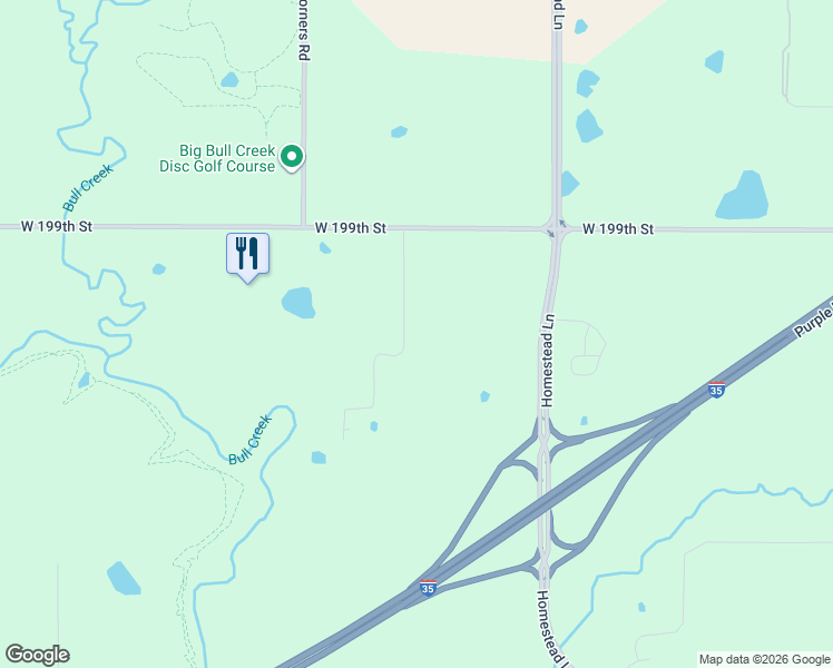 map of restaurants, bars, coffee shops, grocery stores, and more near 19907 Pepper Tree Road in Edgerton