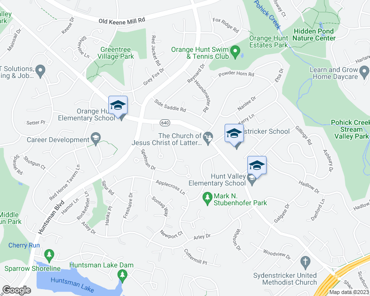 map of restaurants, bars, coffee shops, grocery stores, and more near 8809 Sweet Gum Place in Springfield