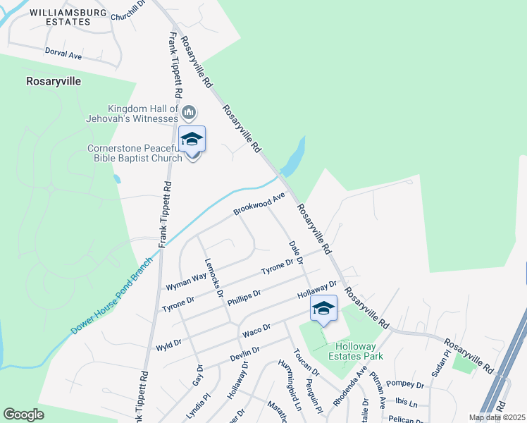 map of restaurants, bars, coffee shops, grocery stores, and more near 9701 Dale Drive in Upper Marlboro