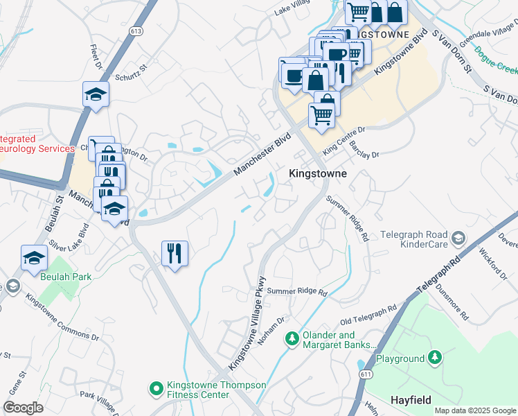 map of restaurants, bars, coffee shops, grocery stores, and more near 404 Gatton Square in Alexandria