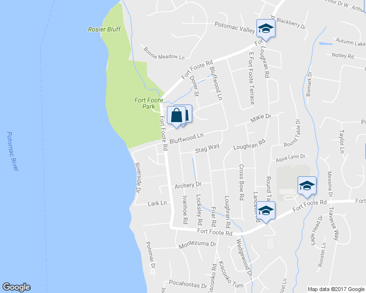 map of restaurants, bars, coffee shops, grocery stores, and more near 9002 Ivanhoe Road in Fort Washington