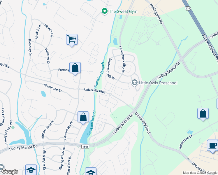 map of restaurants, bars, coffee shops, grocery stores, and more near 12067 Kemps Landing Circle in Manassas