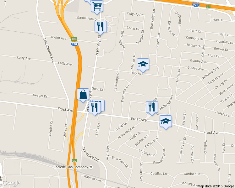 map of restaurants, bars, coffee shops, grocery stores, and more near 8510 Jacklin Avenue in Hazelwood
