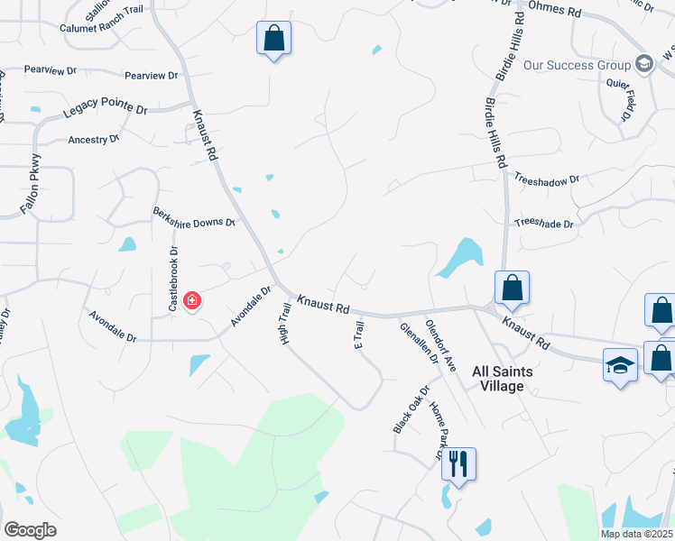 map of restaurants, bars, coffee shops, grocery stores, and more near 300 Addyston Pointe in St. Peters