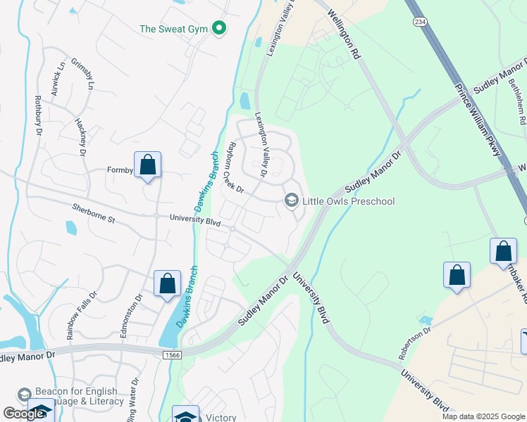 map of restaurants, bars, coffee shops, grocery stores, and more near 8716 Phipps Farm Way in Manassas
