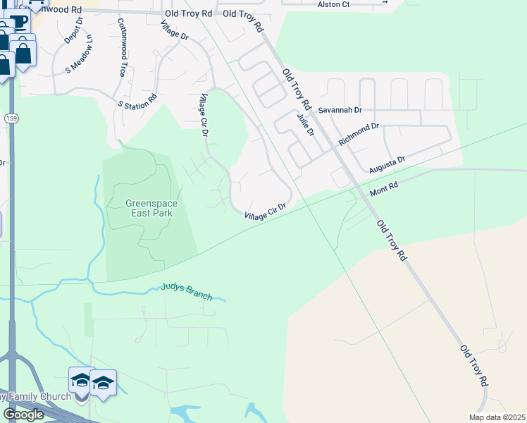 map of restaurants, bars, coffee shops, grocery stores, and more near 1443 Village Circle Drive in Glen Carbon