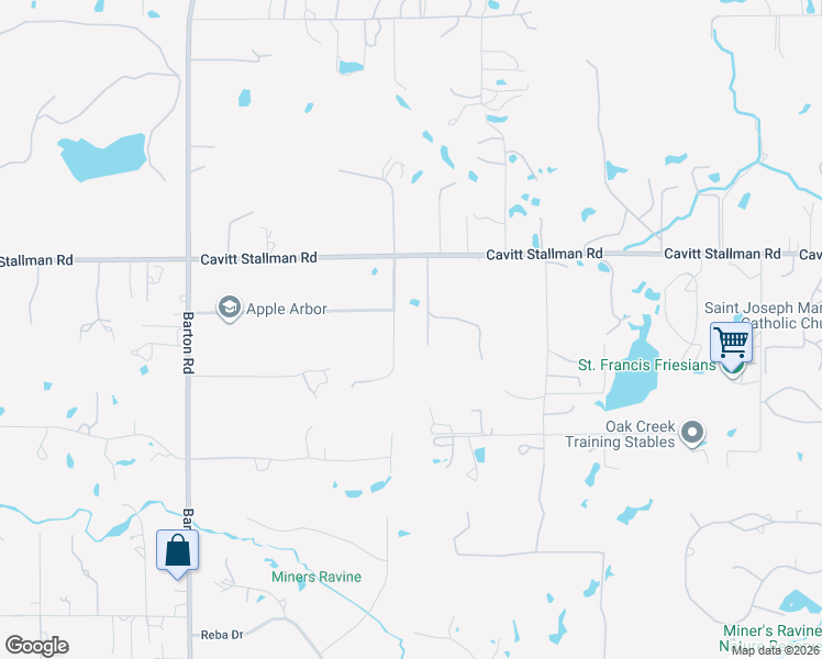 map of restaurants, bars, coffee shops, grocery stores, and more near 6280 Bella Vista Drive in Granite Bay