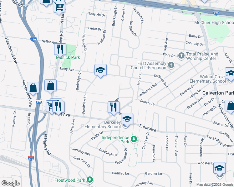 map of restaurants, bars, coffee shops, grocery stores, and more near 8323 Hatina Drive in Berkeley