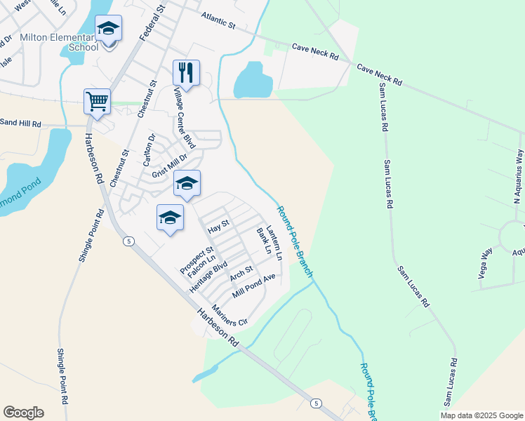 map of restaurants, bars, coffee shops, grocery stores, and more near 140 Lantern Lane in Milton