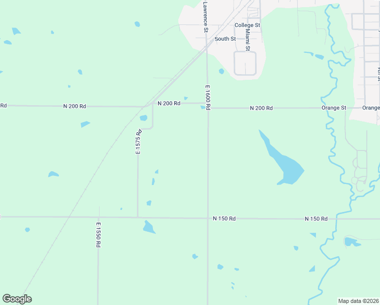 map of restaurants, bars, coffee shops, grocery stores, and more near 173 East 1600 Road in Baldwin City