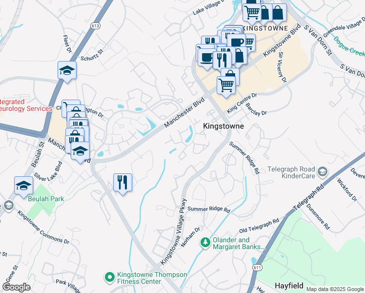 map of restaurants, bars, coffee shops, grocery stores, and more near 7000 Gatton Square in Alexandria