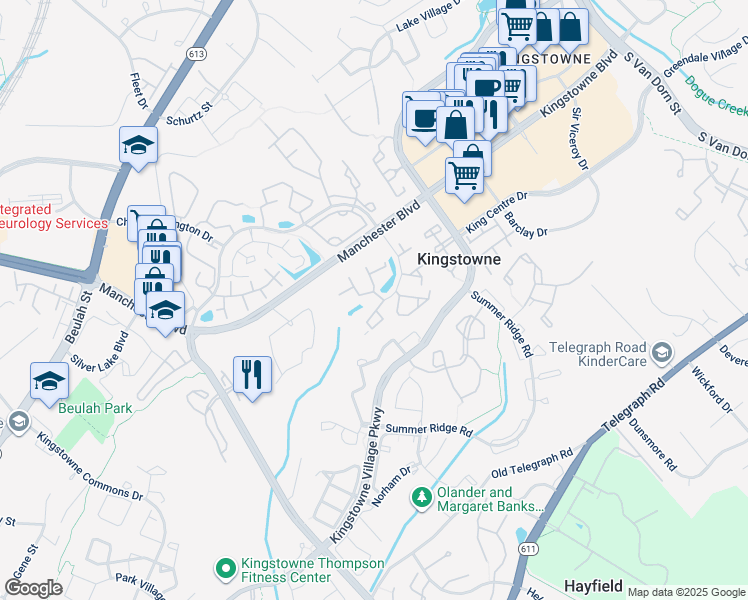 map of restaurants, bars, coffee shops, grocery stores, and more near 7000 Gatton Square in Alexandria