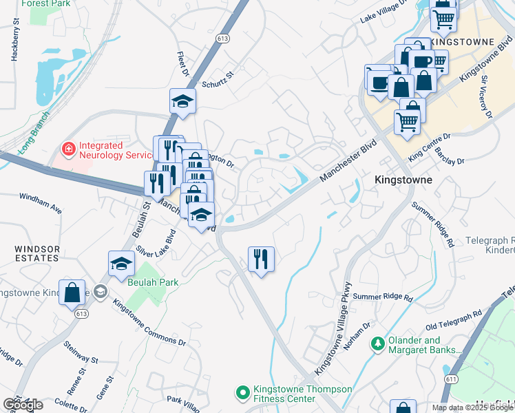 map of restaurants, bars, coffee shops, grocery stores, and more near 6017 Curtier Drive in Alexandria