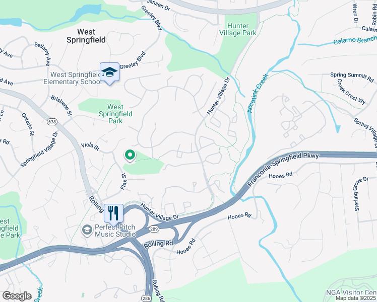 map of restaurants, bars, coffee shops, grocery stores, and more near 7116 Bedstraw Court in West Springfield