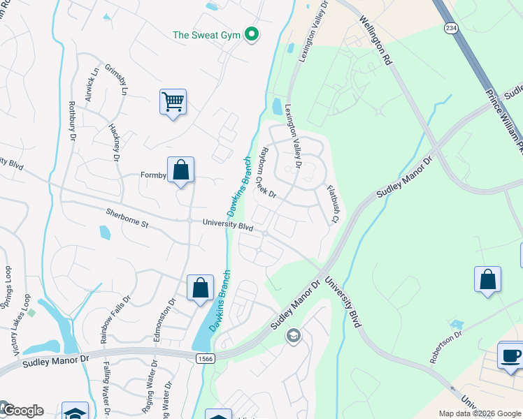 map of restaurants, bars, coffee shops, grocery stores, and more near 12013 Kemps Landing Circle in Manassas