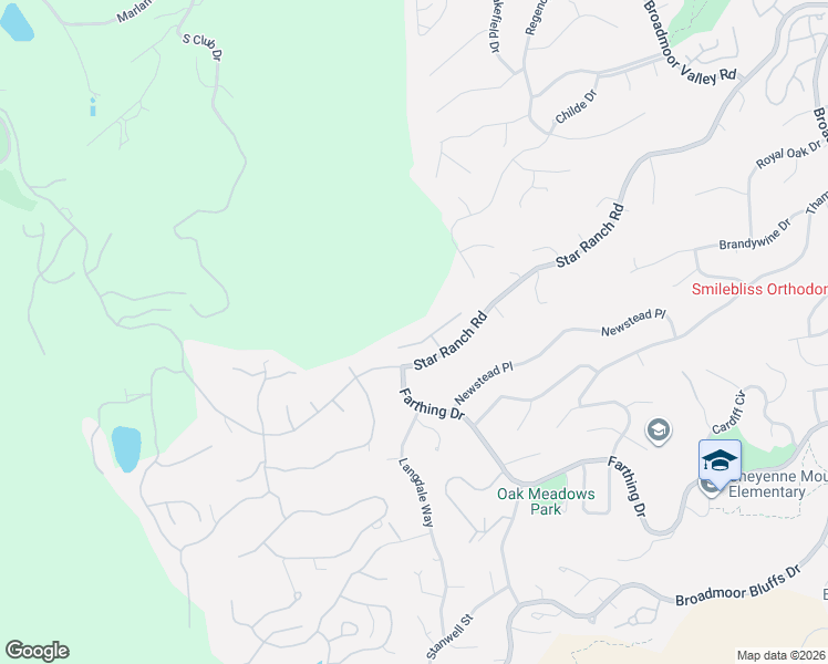 map of restaurants, bars, coffee shops, grocery stores, and more near 4690 Bradford Heights in Colorado Springs