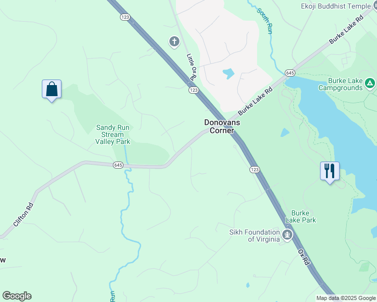 map of restaurants, bars, coffee shops, grocery stores, and more near 6900 Winners Circle in Fairfax Station