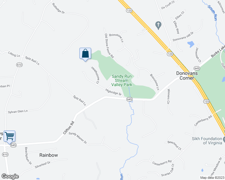 map of restaurants, bars, coffee shops, grocery stores, and more near 10996 Highridge Street in Fairfax Station