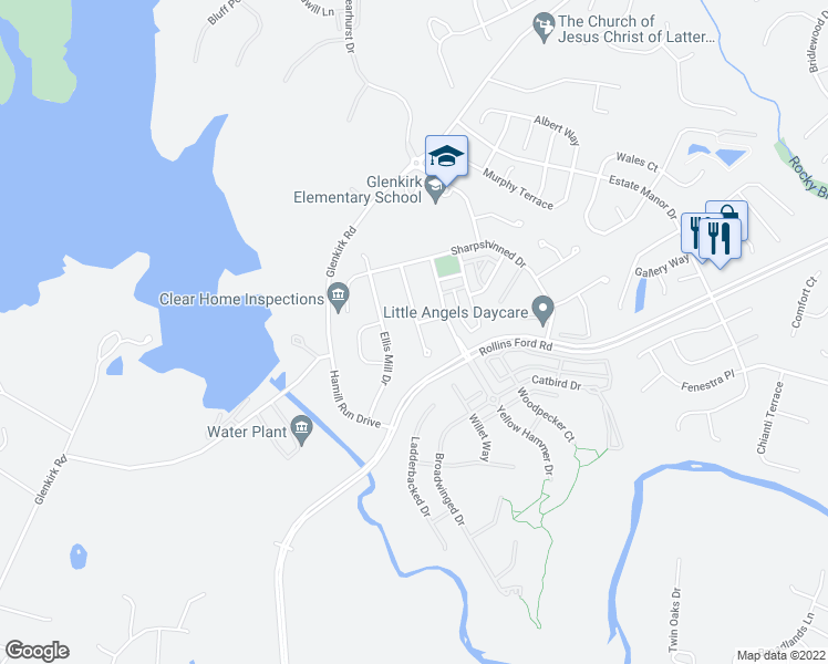 map of restaurants, bars, coffee shops, grocery stores, and more near 8918 Screech Owl Court in Gainesville