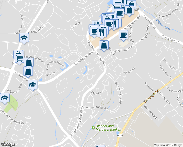 map of restaurants, bars, coffee shops, grocery stores, and more near 6070 Kestner Circle in Alexandria