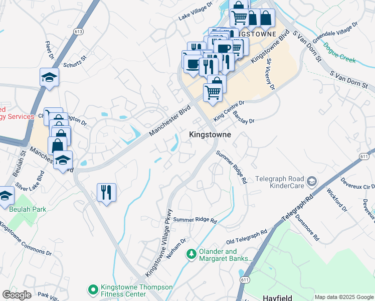 map of restaurants, bars, coffee shops, grocery stores, and more near 6070 Kestner Circle in Alexandria