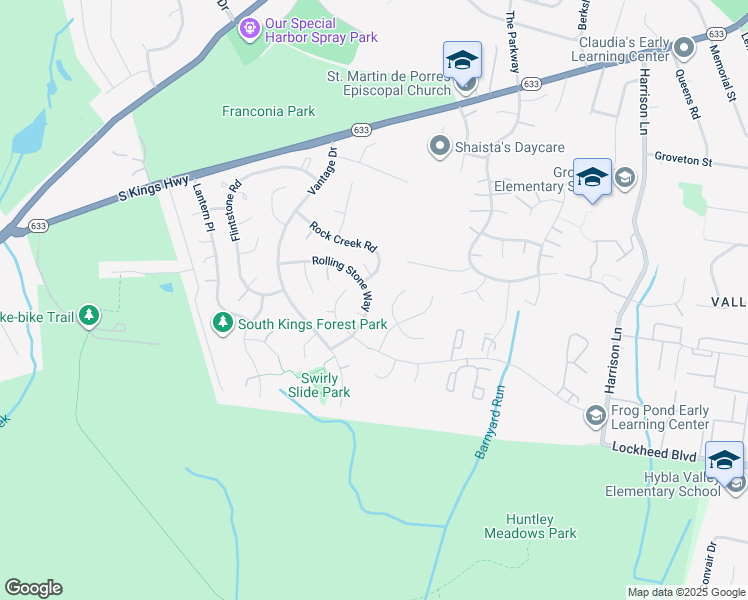map of restaurants, bars, coffee shops, grocery stores, and more near 4318 Rolling Stone Way in Alexandria