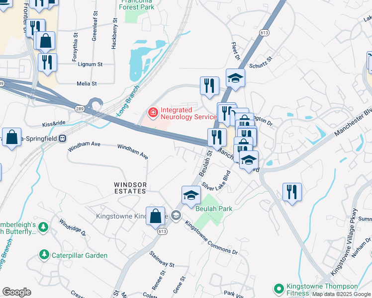 map of restaurants, bars, coffee shops, grocery stores, and more near 6279 Alforth Avenue in Alexandria