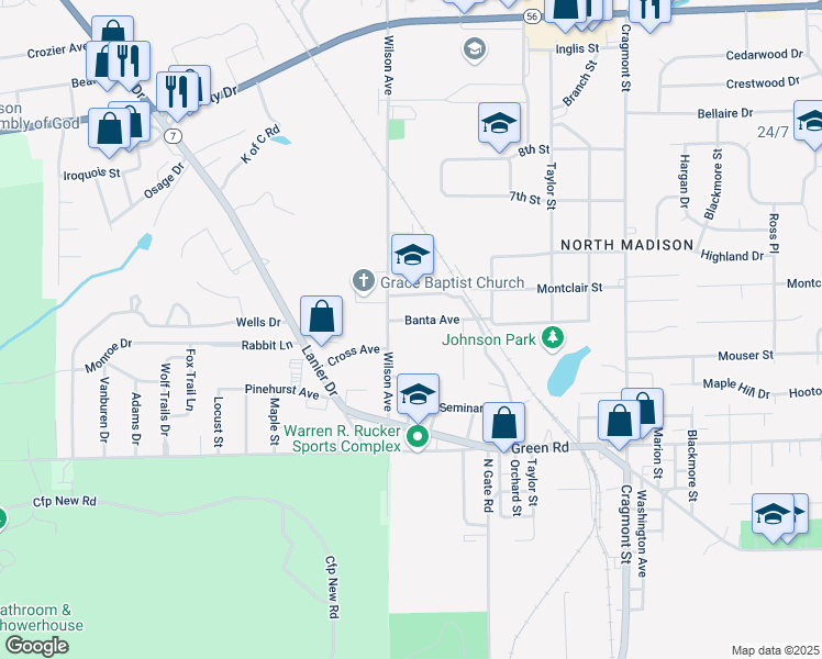 map of restaurants, bars, coffee shops, grocery stores, and more near 839 Montclair Street in Madison