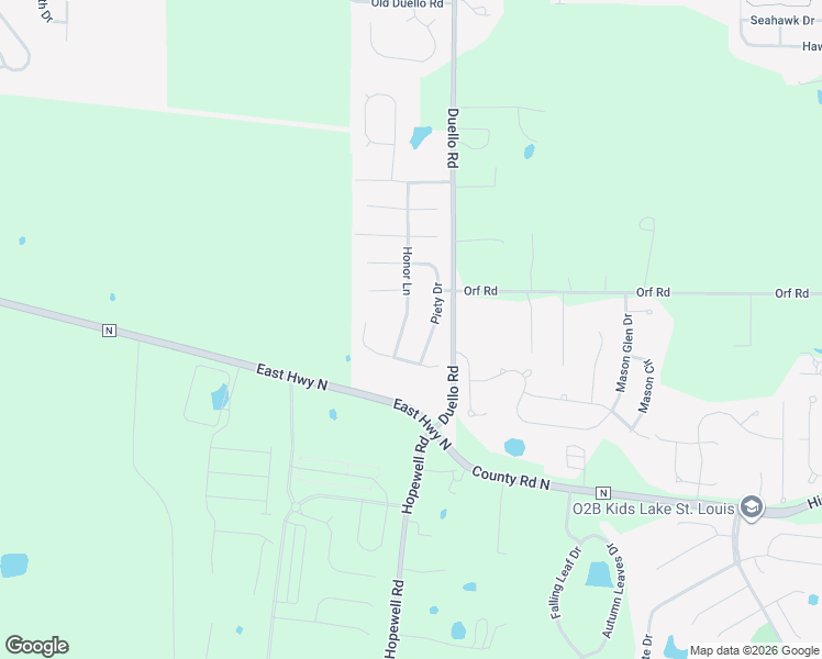 map of restaurants, bars, coffee shops, grocery stores, and more near 214 Honor Lane in Lake Saint Louis