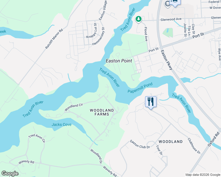 map of restaurants, bars, coffee shops, grocery stores, and more near 7871 Avon Court in Easton