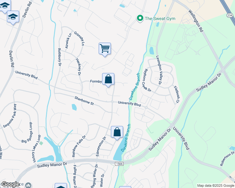 map of restaurants, bars, coffee shops, grocery stores, and more near 8637 Huddersfield Way in Bristow