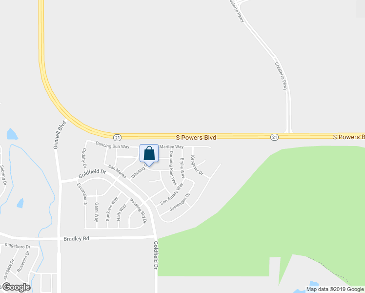 map of restaurants, bars, coffee shops, grocery stores, and more near 6340 Marilee Way in Colorado Springs