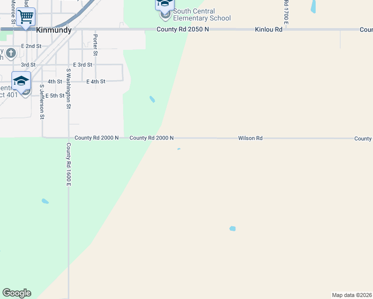 map of restaurants, bars, coffee shops, grocery stores, and more near 6622 Wilson Road in Kinmundy