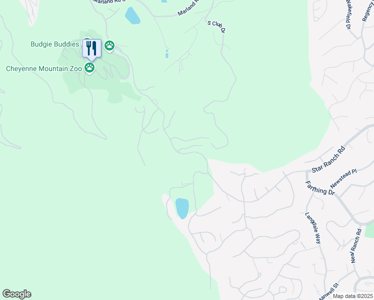 map of restaurants, bars, coffee shops, grocery stores, and more near 1052 Summer Spring View in Colorado Springs